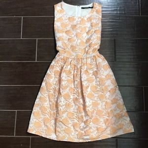 Dusty yellow/peach & cream dress, size small